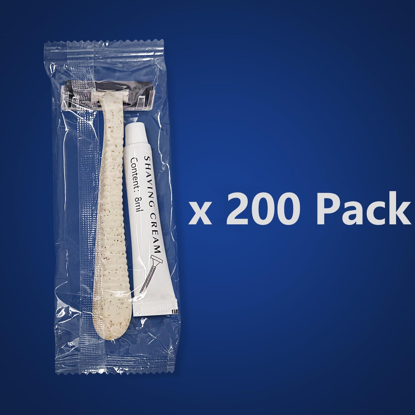 (200 Pack)Kheoxusa 3 Blade Disposable Razor,Three Blade Disposable Razor,Triple Blade Disposable Razor,Disposable Razors Individually Wrapped,Disposable Razors for Hotel, Airbnb,Homeless,Charity-Straw