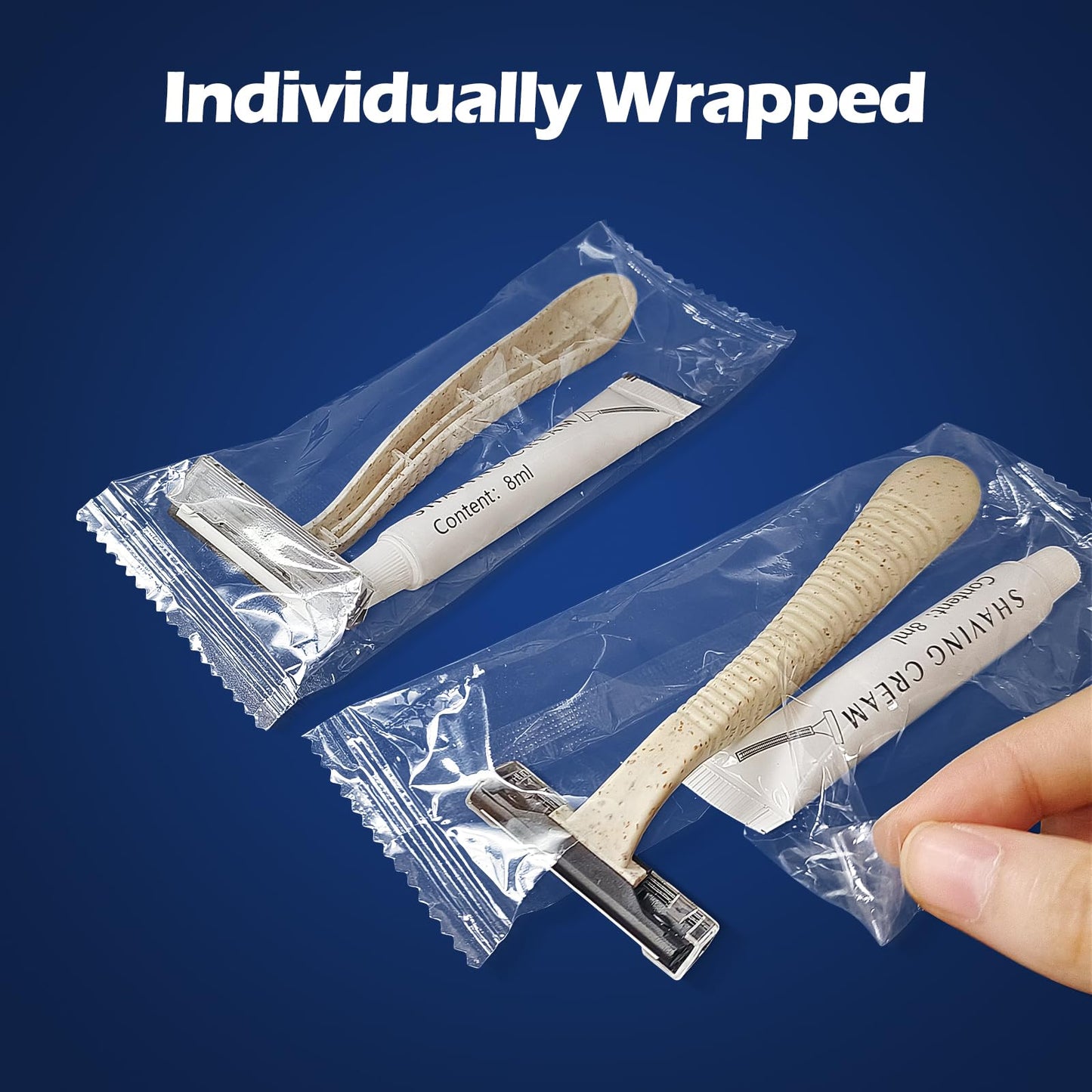 (200 Pack)Kheoxusa 3 Blade Disposable Razor,Three Blade Disposable Razor,Triple Blade Disposable Razor,Disposable Razors Individually Wrapped,Disposable Razors for Hotel, Airbnb,Homeless,Charity-Straw
